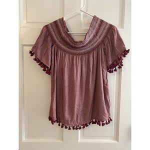 Joy Joy Smocked Top Size Small!! Perfect For Game Day Bulldogs, Aggies